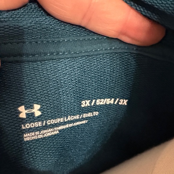 Under Armour Teal Hoodie with White Drawstrings - Picture 2 of 6